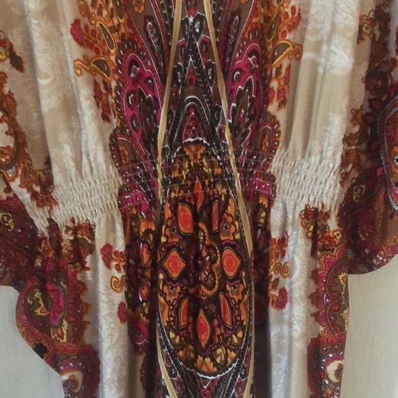 Woman’s fall Dress Barn Y2k Boho stretchy waisted multi Colored dress /tunic top - Picture 3 of 8